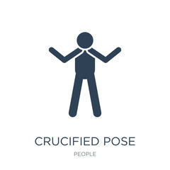 crucified pose icon vector on white background, crucified pose t