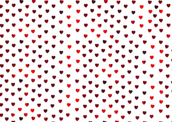  Small red foil hearts on a white background