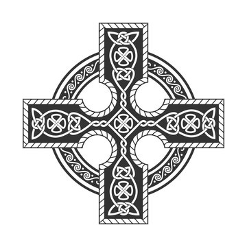 Celtic cross. Vector separate ornament.