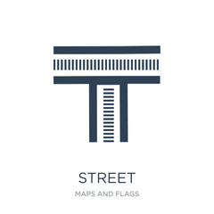 street icon vector on white background, street trendy filled ico