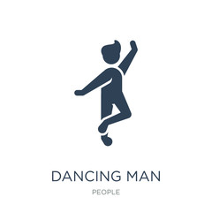 Fototapeta na wymiar dancing man icon vector on white background, dancing man trendy