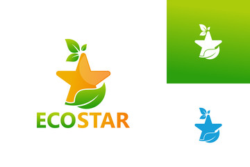 Eco Star Logo Template Design Vector, Emblem, Design Concept, Creative Symbol, Icon