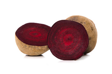 Red turnips isolated on white background