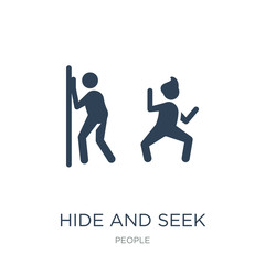 hide and seek icon vector on white background, hide and seek tre