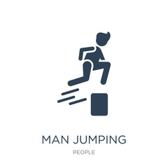 man jumping icon vector on white background, man jumping trendy