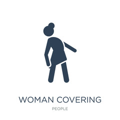 woman covering icon vector on white background, woman covering t