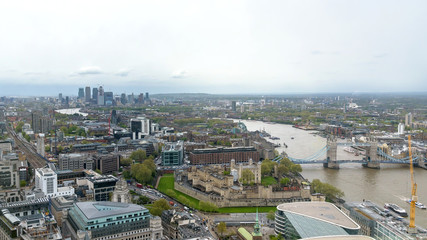 Panorama of London on a cloudy day
