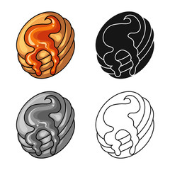 Vector illustration of confectionery and culinary icon. Collection of confectionery and product vector icon for stock.