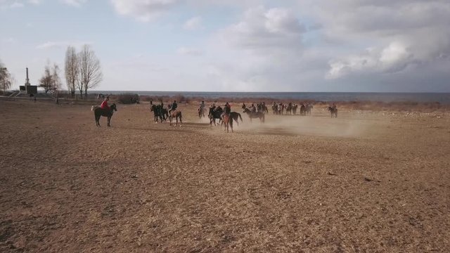 Nomads game Kok Boru kyrgyz national sport aerial survey Kyrgyzstan