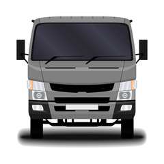 realistic truck. front view.