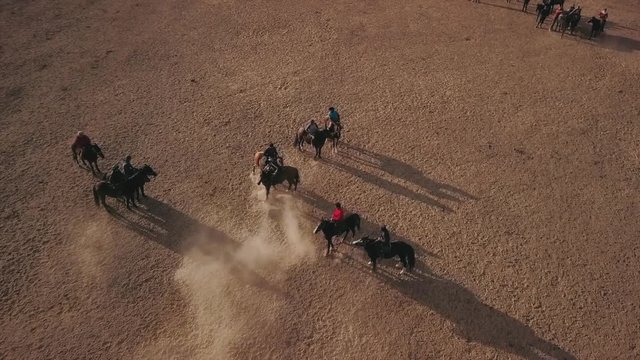 Nomads game Kok Boru kyrgyz national sport aerial survey Kyrgyzstan