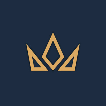 Crown logo on dark background. Vector