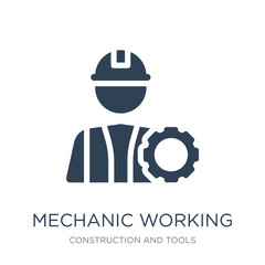 mechanic working icon vector on white background, mechanic worki