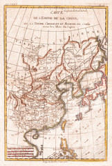 1780, Raynal and Bonne Map of China, Korea, and Japan, Rigobert Bonne 1727 – 1794, one of the most important cartographers of the late 18th century