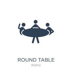round table icon vector on white background, round table trendy