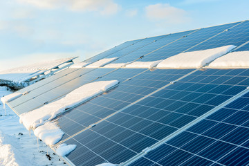 Solar panels as a small part of a solar power plant