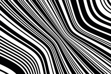 Optical art background. Wave design black and white