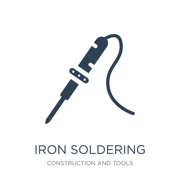 iron soldering icon vector on white background, iron soldering t