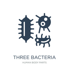 three bacteria icon vector on white background, three bacteria t