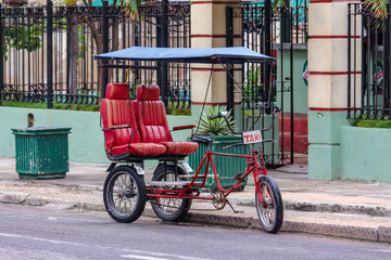 typical bici taxi, Cuban rickshaw , Havanna, Cuba