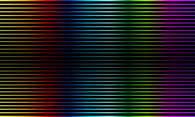 Abstract dark vector background with horizontal stripes of rainbow colors. 