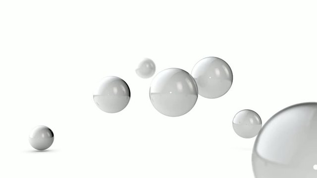 3D animation of many balls.