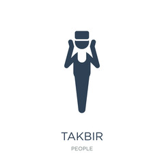 takbir icon vector on white background, takbir trendy filled ico