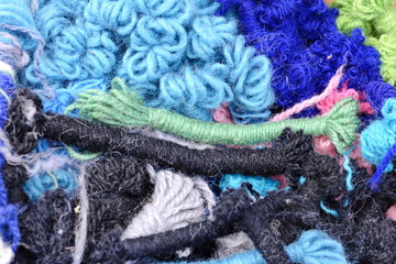 Color yarn for knitting, knitting wool balls . Beautiful yarn knitting background. Close up of...