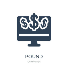 pound icon vector on white background, pound trendy filled icons