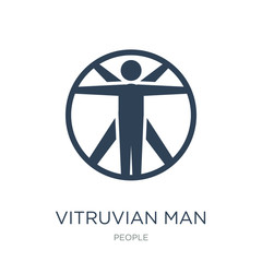vitruvian man icon vector on white background, vitruvian man tre