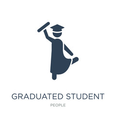graduated student icon vector on white background, graduated stu