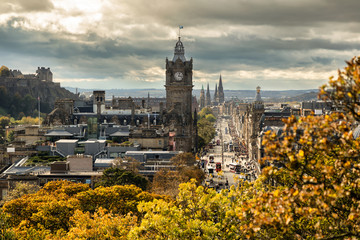 Edinburgh, view from Calton Hill - Princes Street