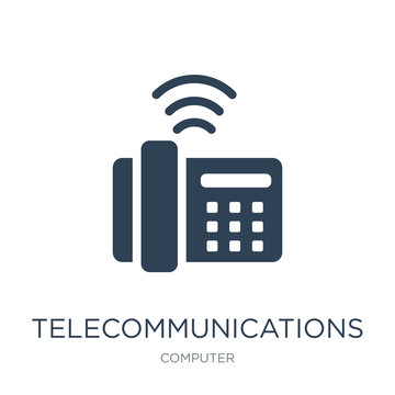 Telecommunications Icon Vector On White Background, Telecommunic