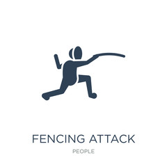 Fototapeta na wymiar fencing attack icon vector on white background, fencing attack t