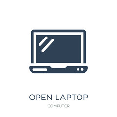 open laptop with shining screen icon vector on white background,