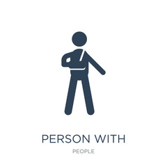 person with broken arm icon vector on white background, person w