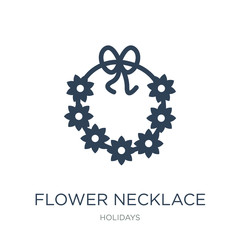 flower necklace icon vector on white background, flower necklace