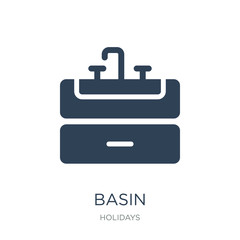 basin icon vector on white background, basin trendy filled icons