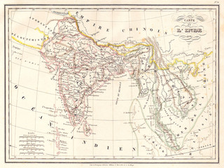 1837, Malte-Brun Map of India, Burma and Southeast Asia, Siam , Vietnam