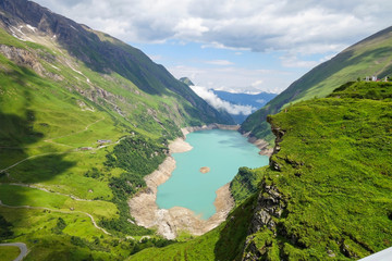 Fototapeta premium Stausee Mooserboden, Kaprun reservoir