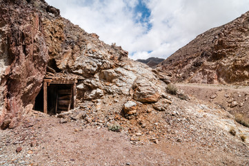Abandoned mine entrance in Death Valley, California