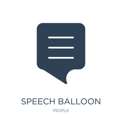 speech balloon icon vector on white background, speech balloon t