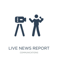 live news report icon vector on white background, live news repo
