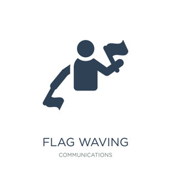 flag waving icon vector on white background, flag waving trendy