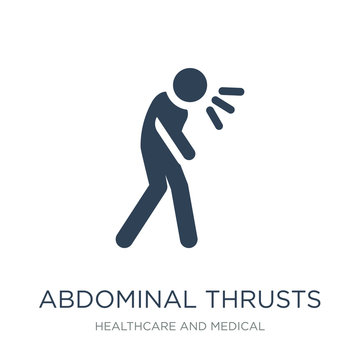 abdominal thrusts icon vector on white background, abdominal thr