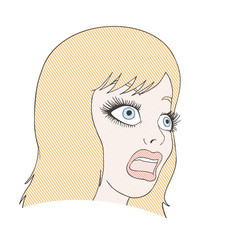 surprised blonde woman