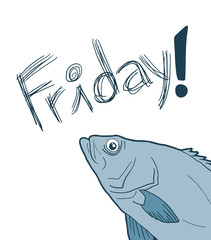 Fish and funny Friday message design
