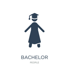 bachelor icon vector on white background, bachelor trendy filled