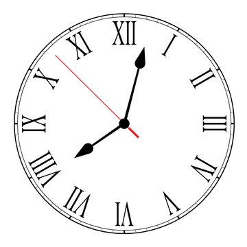 Blank clock face illustration on white