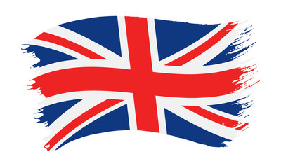 Brushstroke painted flag of United Kingdom